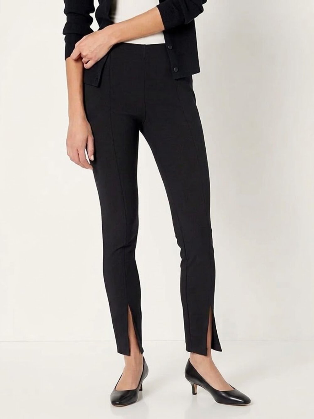 Theory Slit Legging in Eco Stretch Cotton Black Size 8 NWT $275